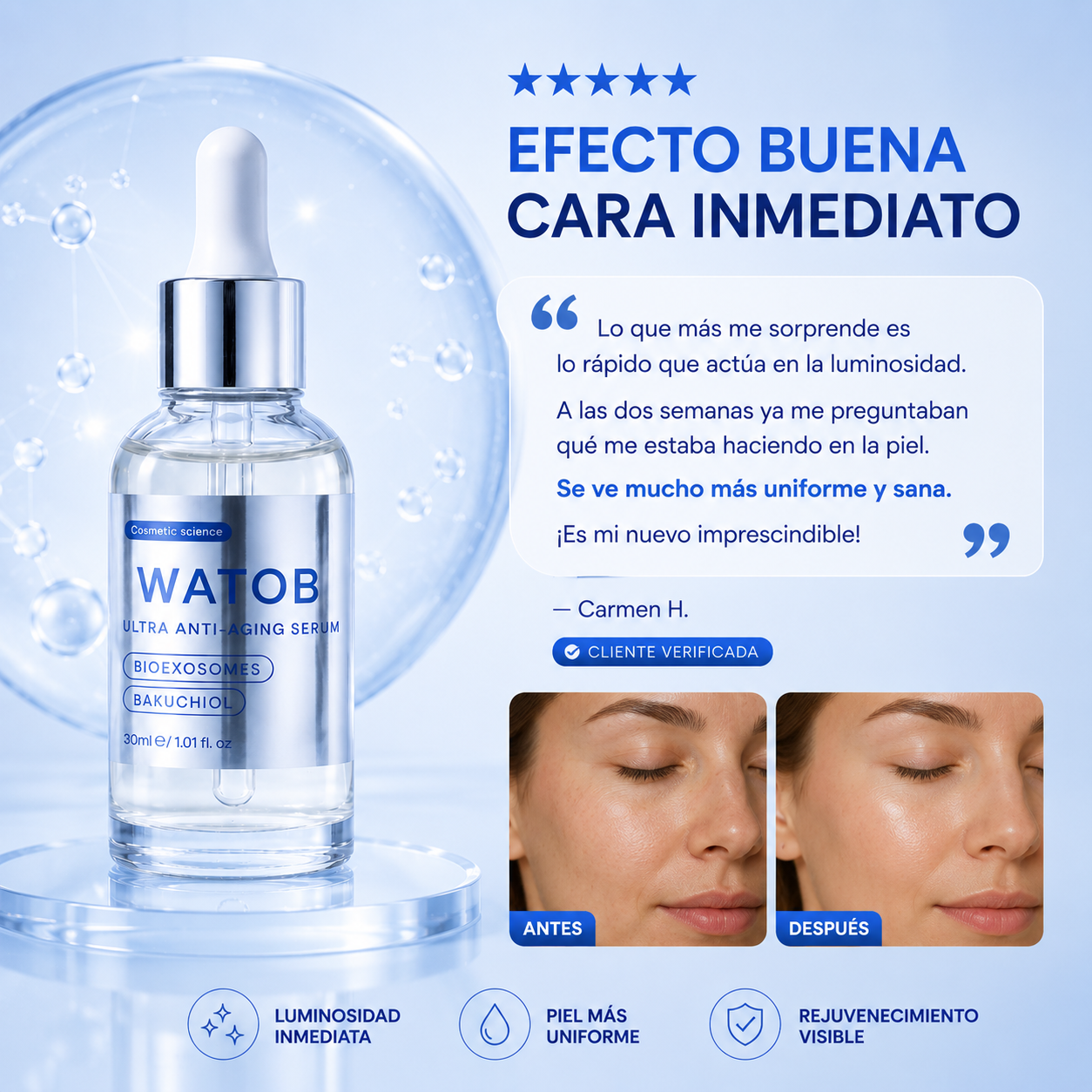 Sérum de Exosomas Ultra Rejuvenecedor - Apariencia más tersa y rejuvenecida