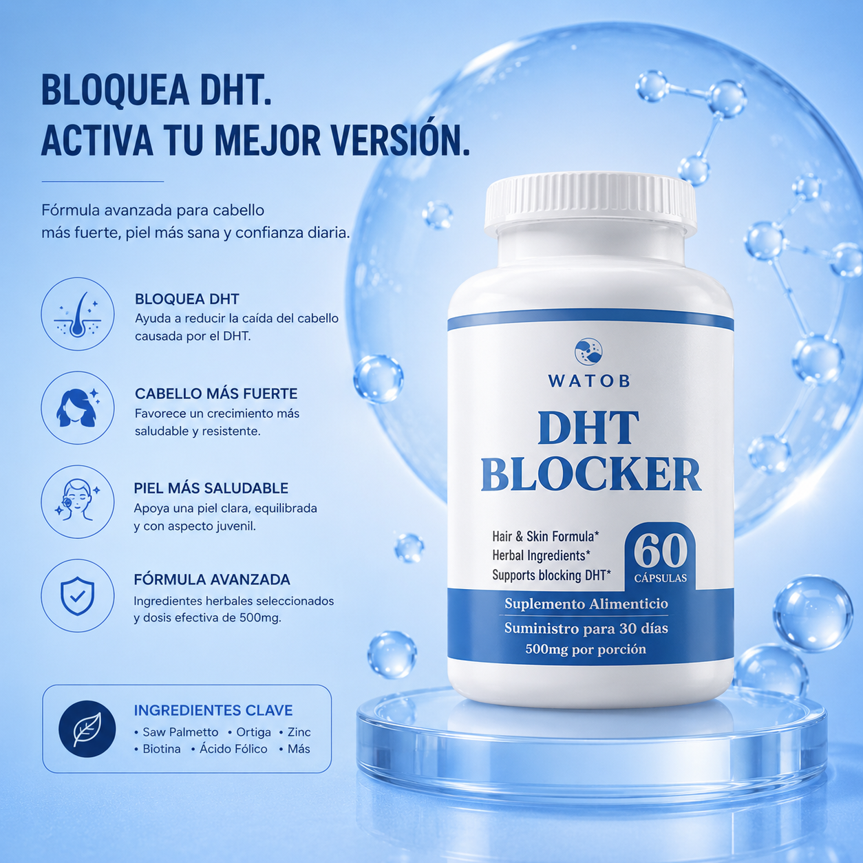 DHT Blocker - Fórmula para cabello y piel