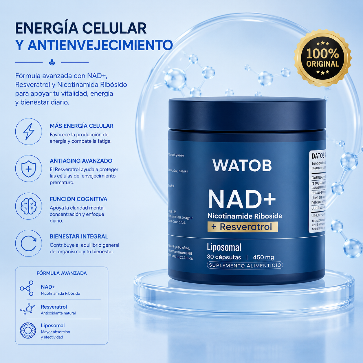 NAD+ - Tu Dosis Diaria de Longevidad.