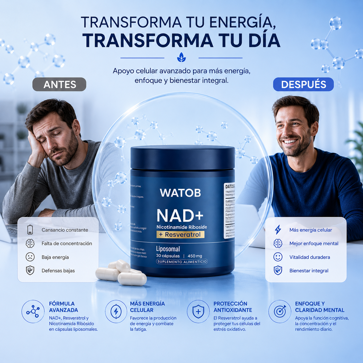 NAD+ - Tu Dosis Diaria de Longevidad.