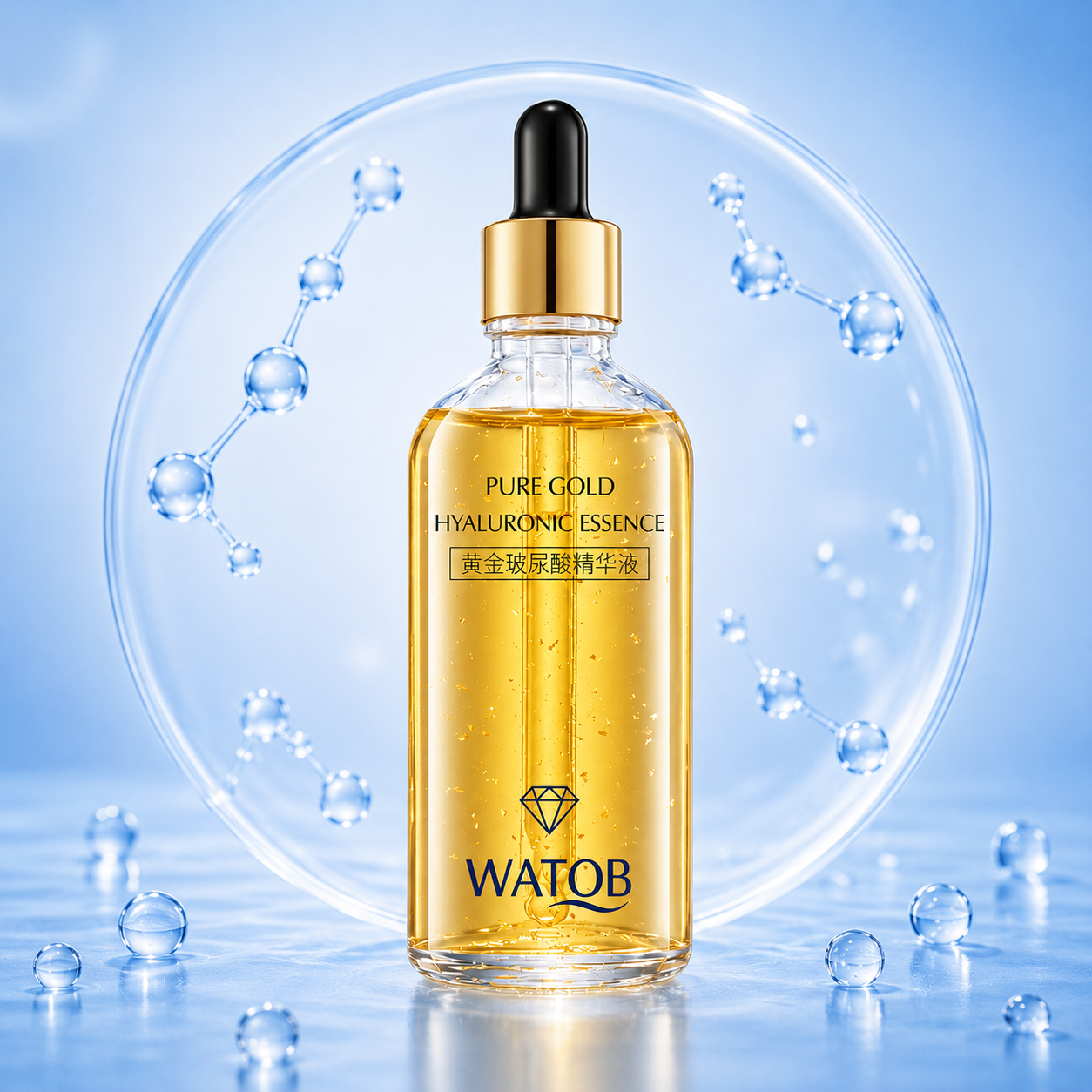 Sérum Facial Oro 24K & Ácido Hialurónico - Antioxidante natural protegiendo la piel de la radiación