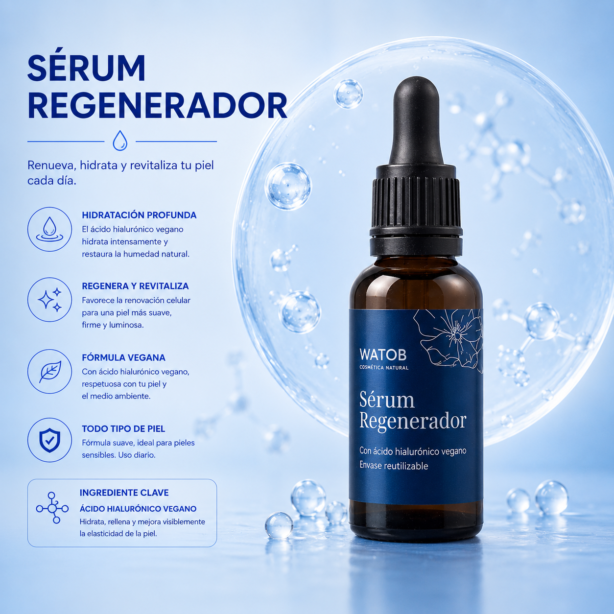 Sérum Regenerador Nocturno - Despierta con una piel completamente nueva, revitalizada y llena de vida.