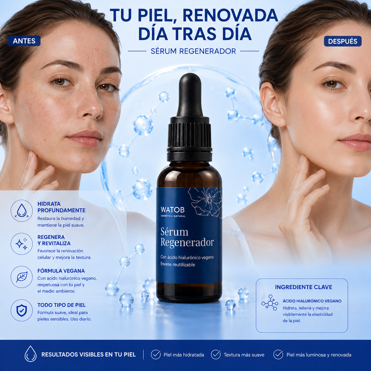 Sérum Regenerador Nocturno - Despierta con una piel completamente nueva, revitalizada y llena de vida.