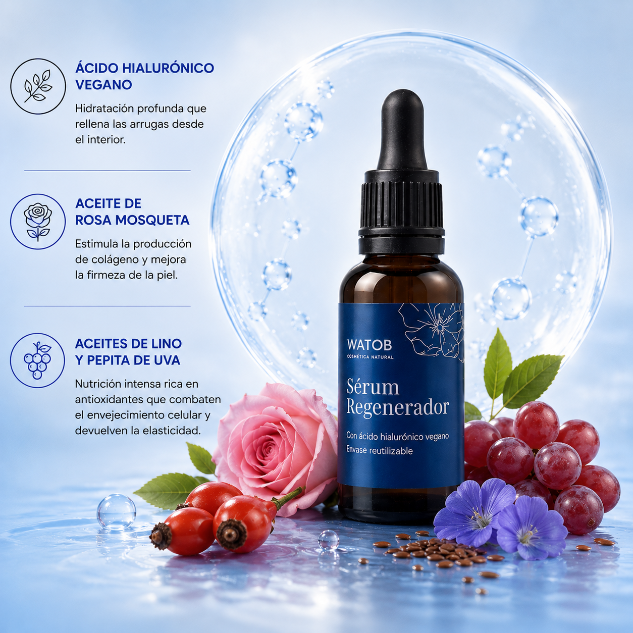 Sérum Regenerador Nocturno - Despierta con una piel completamente nueva, revitalizada y llena de vida.