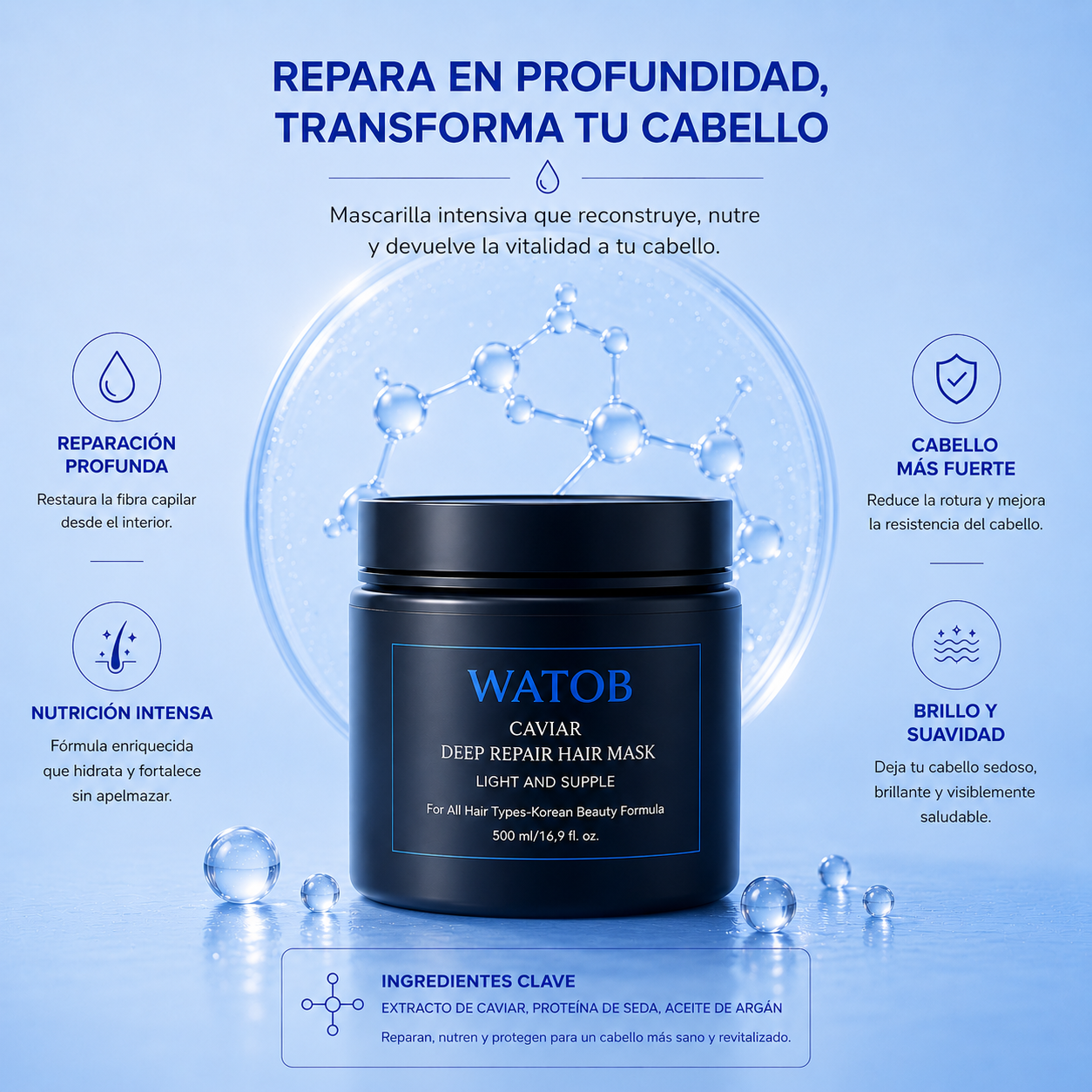 Mascarilla Coreana de Caviar - Reparación Molecular Profesional desde el primer uso