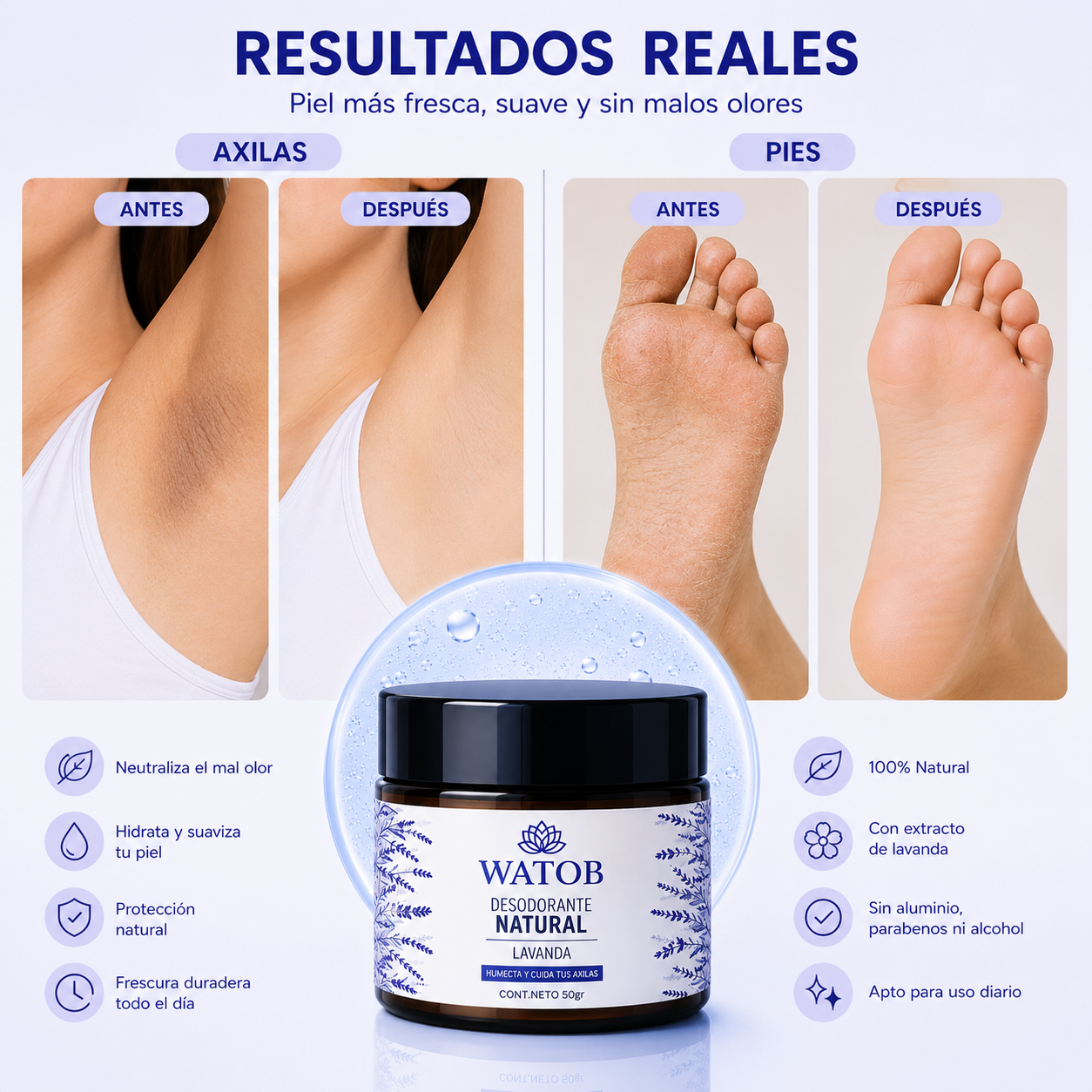 Desodorante Sólido - Dile adiós al mal olor de forma 100% natural