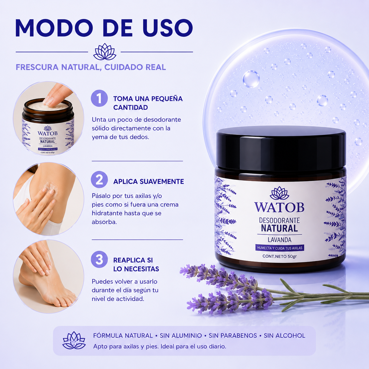 Desodorante Sólido - Dile adiós al mal olor de forma 100% natural