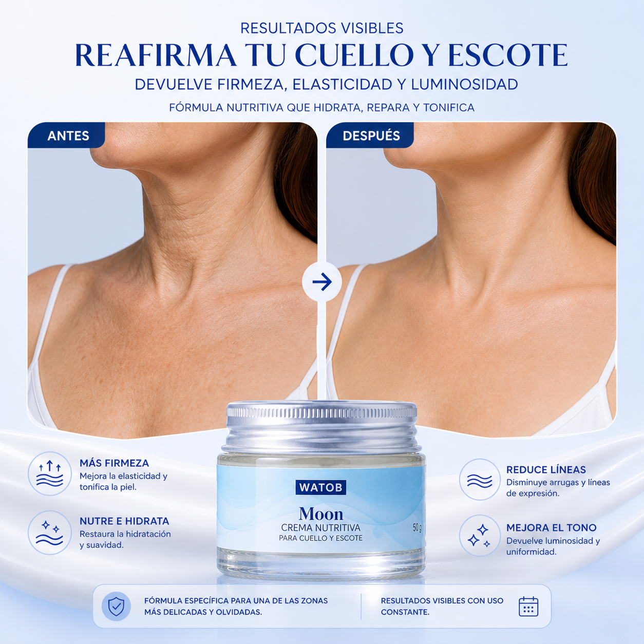 Crema Reafirmante Cuello & Escote Pro - Efecto reafirmante visible