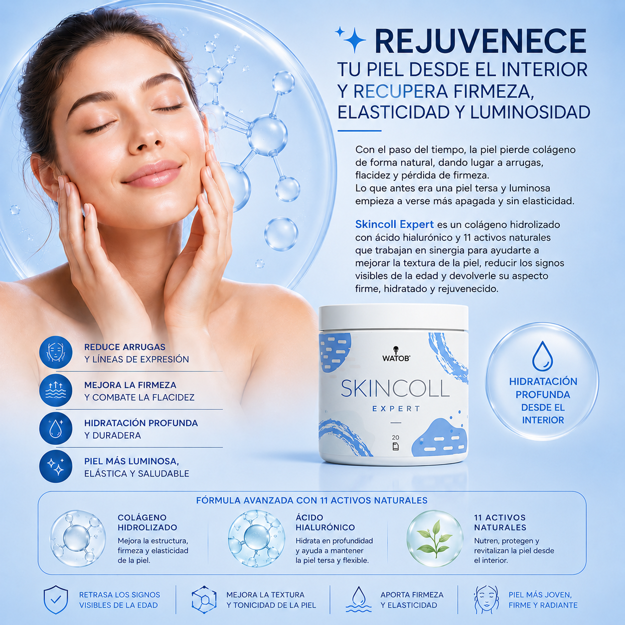 Skincoll Expert - Colágeno Hidrolizado para la Piel con Ácido Hialurónico